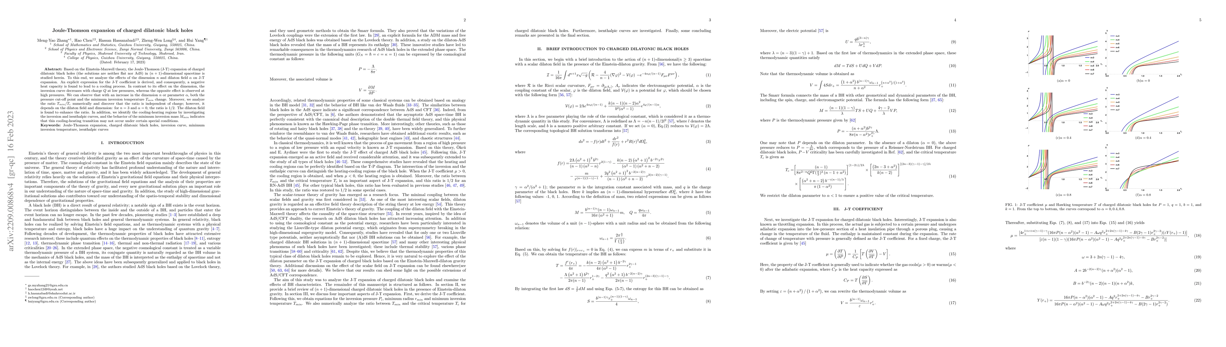 Thumbnail for Joule-Thomson expansion of charged dilatonic black holes