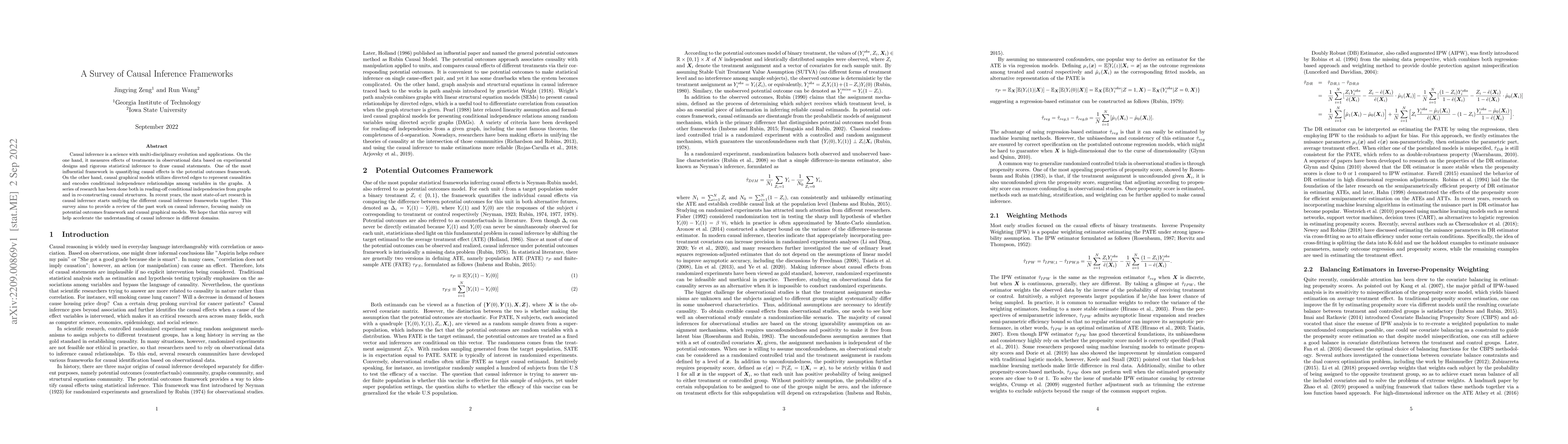 Thumbnail for A Survey of Causal Inference Frameworks