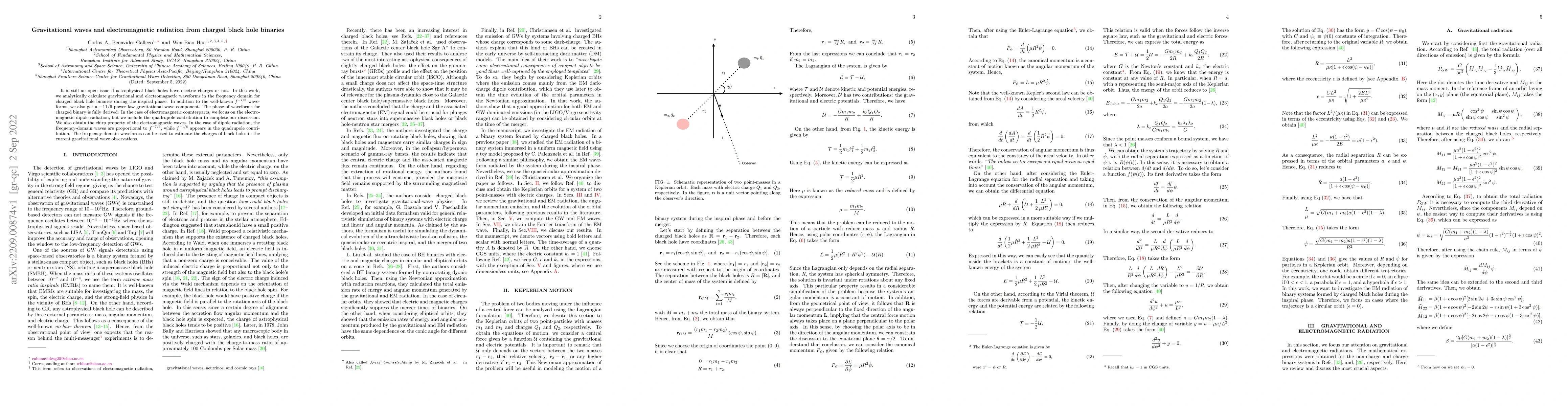 Thumbnail for Gravitational waves and electromagnetic radiation from charged black
  hole binaries