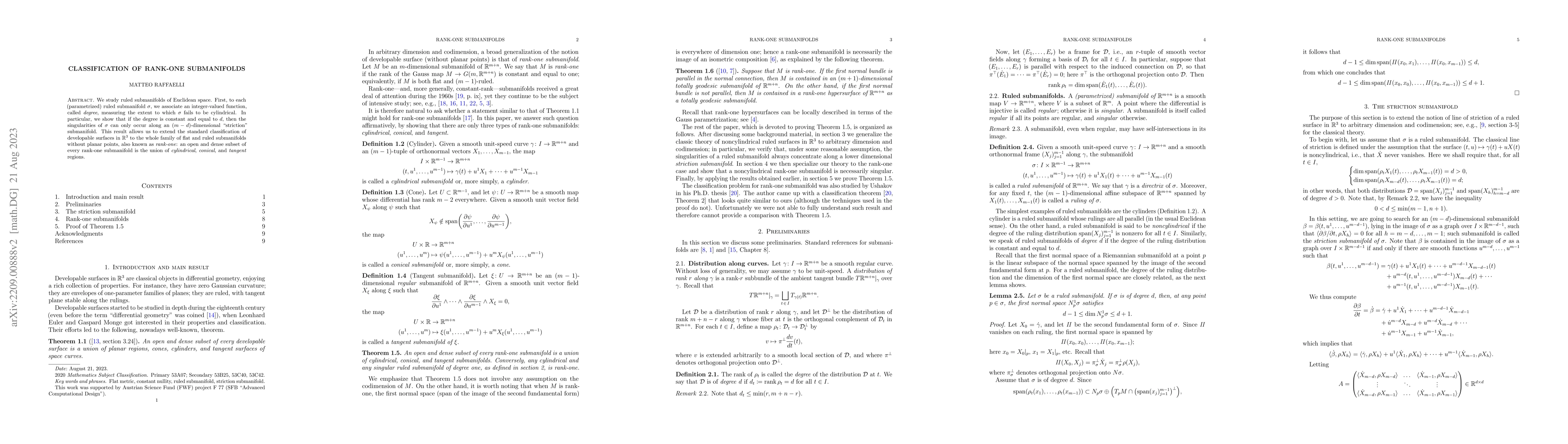 Thumbnail for Classification of rank-one submanifolds