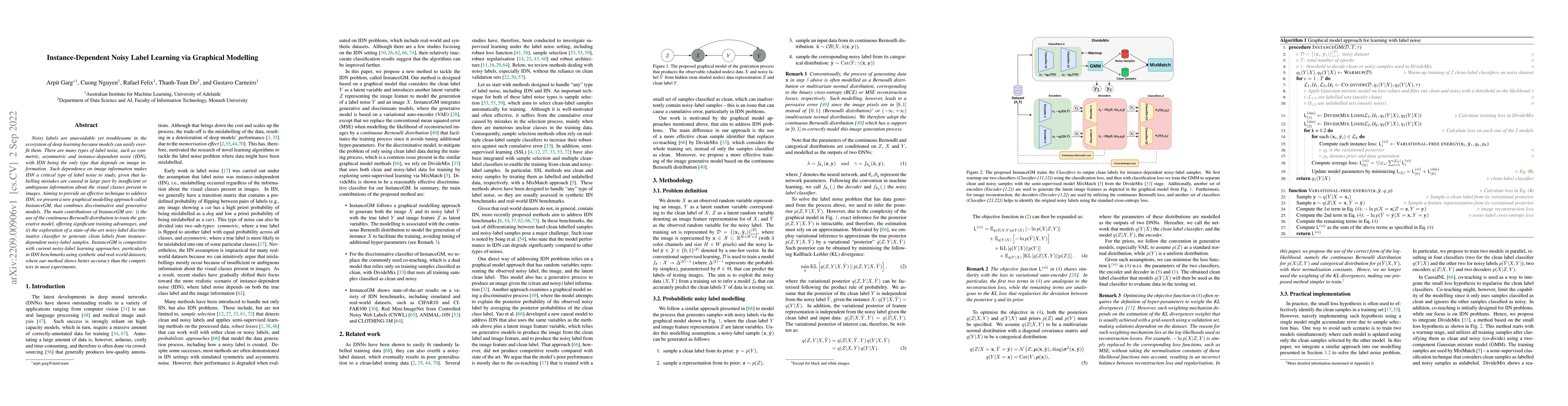 Thumbnail for Instance-Dependent Noisy Label Learning via Graphical Modelling
