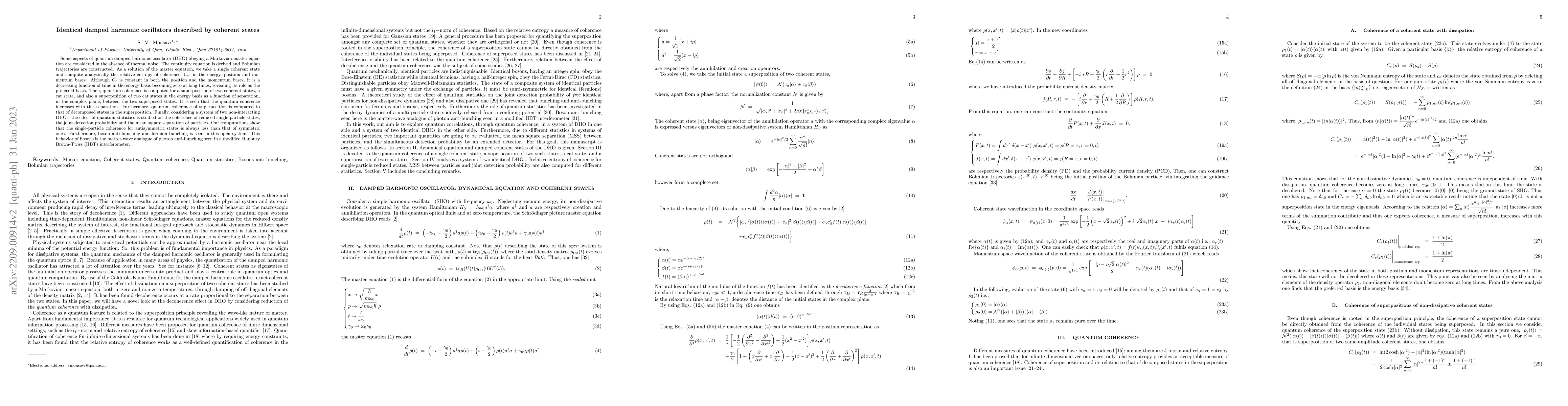 Thumbnail for Identical damped harmonic oscillators described by coherent states