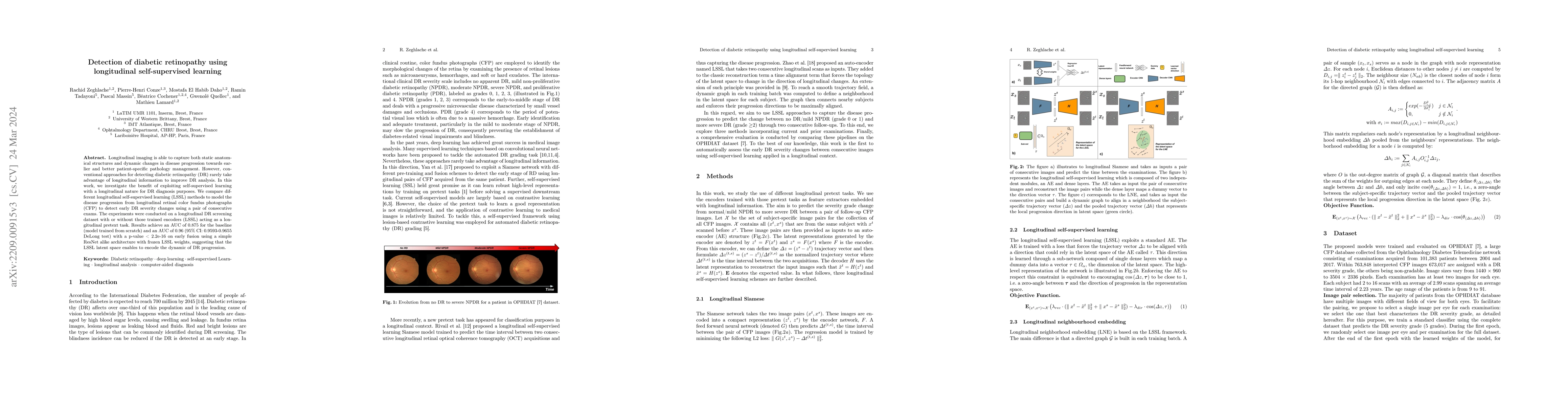 Thumbnail for Detection of diabetic retinopathy using longitudinal self-supervised
  learning