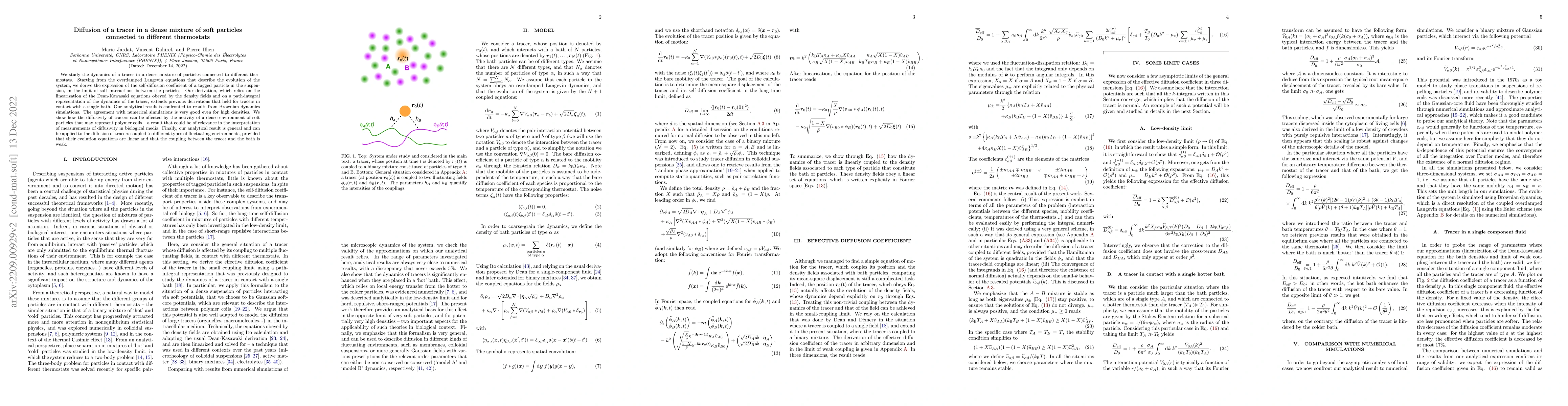 Thumbnail for Diffusion of a tracer in a dense mixture of soft particles connected to
  different thermostats