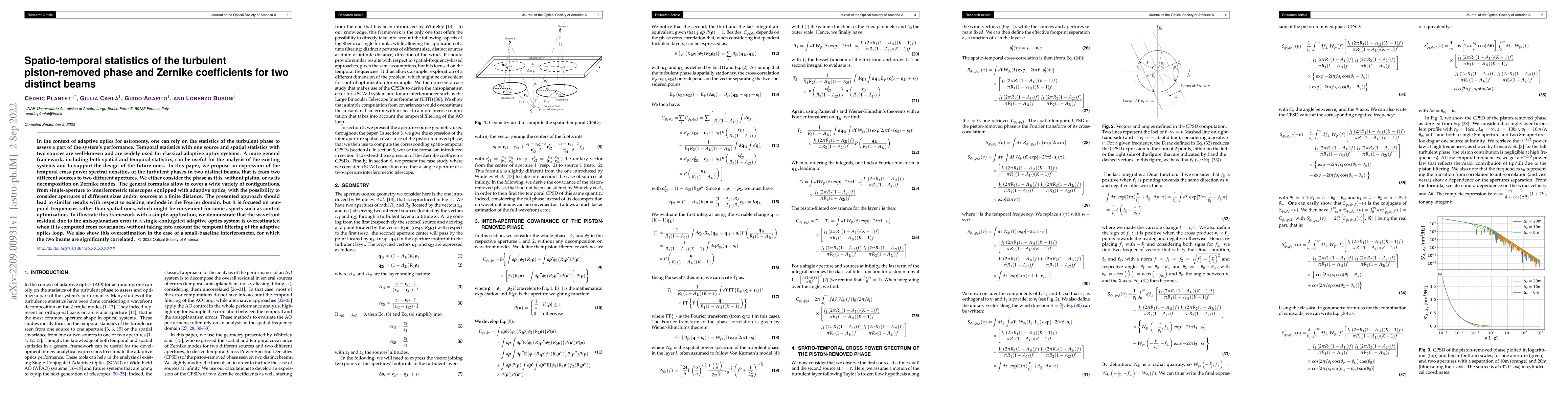Thumbnail for Spatiotemporal statistics of the turbulent piston-removed phase and
  Zernike coefficients for two distinct beams