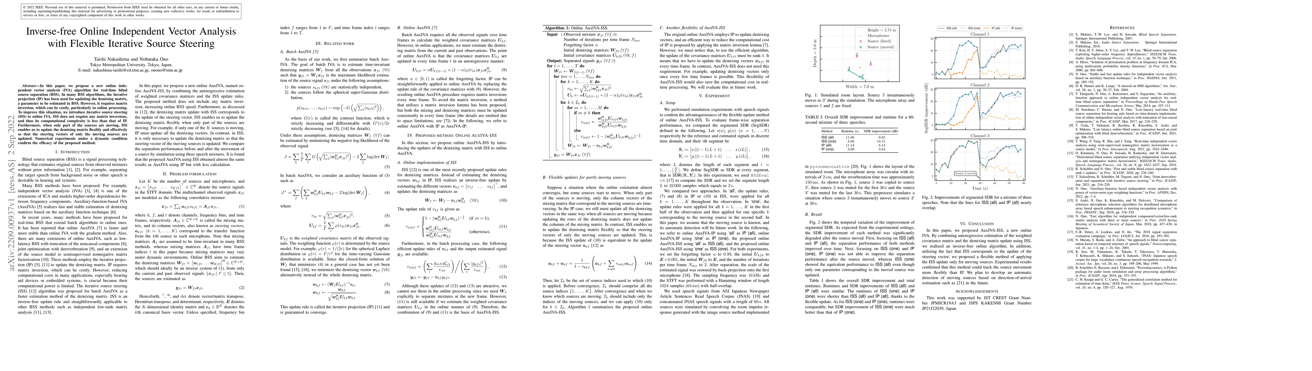 Thumbnail for Inverse-free Online Independent Vector Analysis with Flexible Iterative
  Source Steering