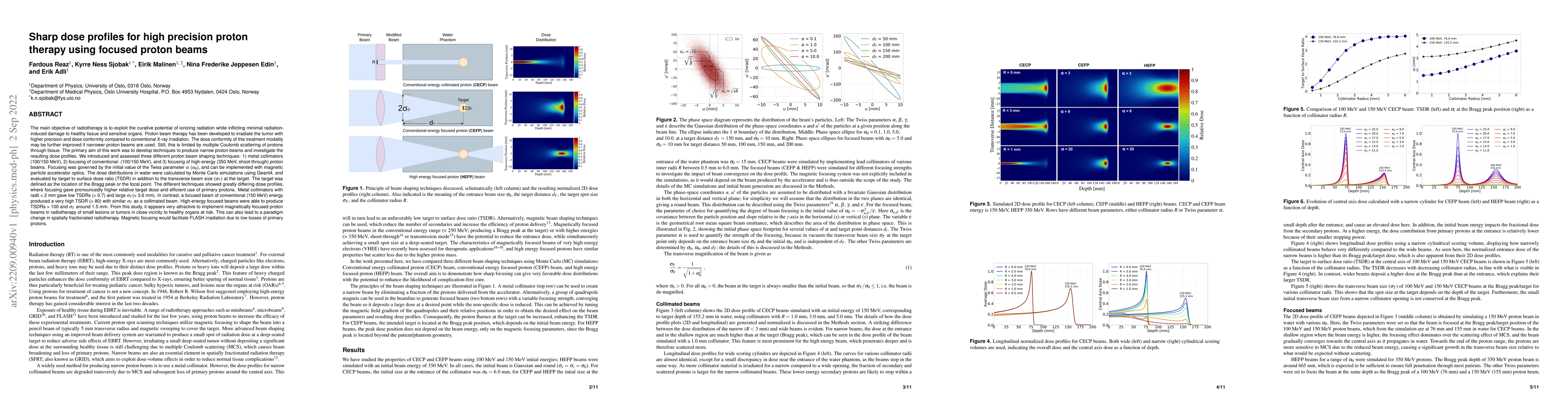 Thumbnail for Sharp dose profiles for high precision proton therapy using focused
  proton beams