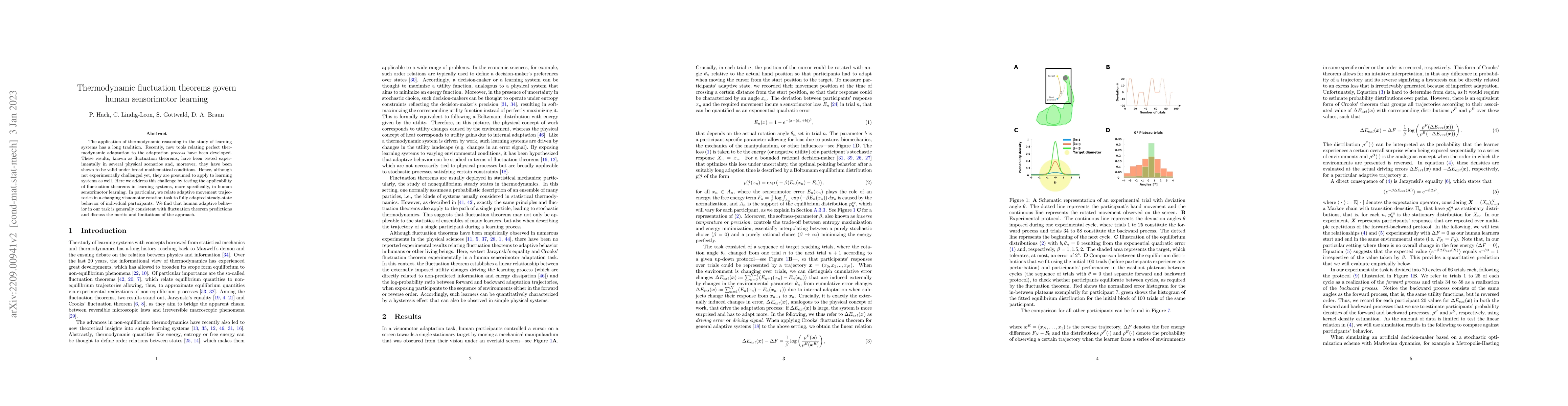 Thumbnail for Thermodynamic fluctuation theorems govern human sensorimotor learning