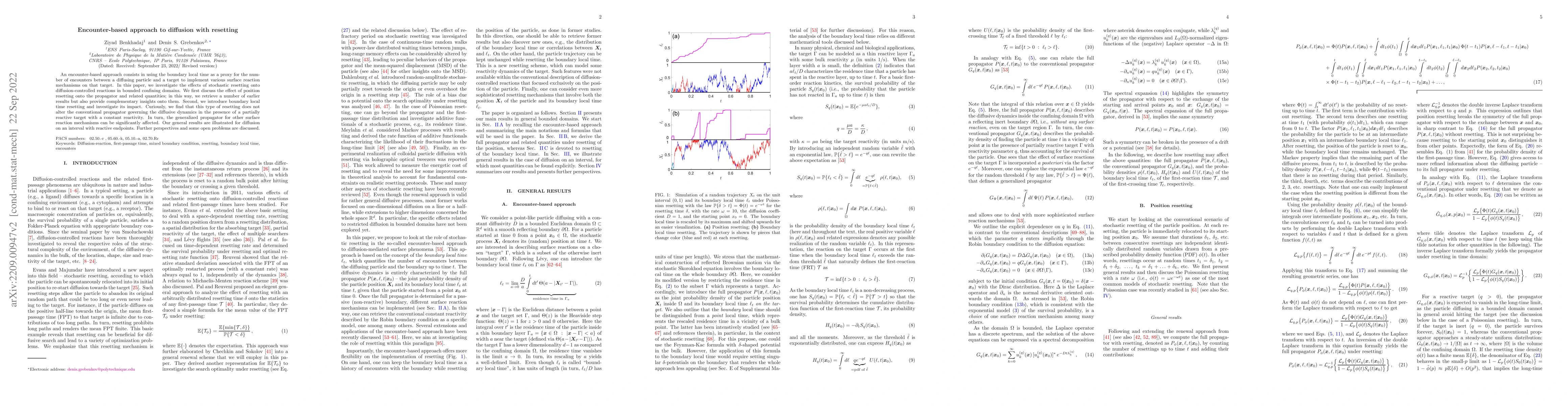 Thumbnail for Encounter-based approach to diffusion with resetting