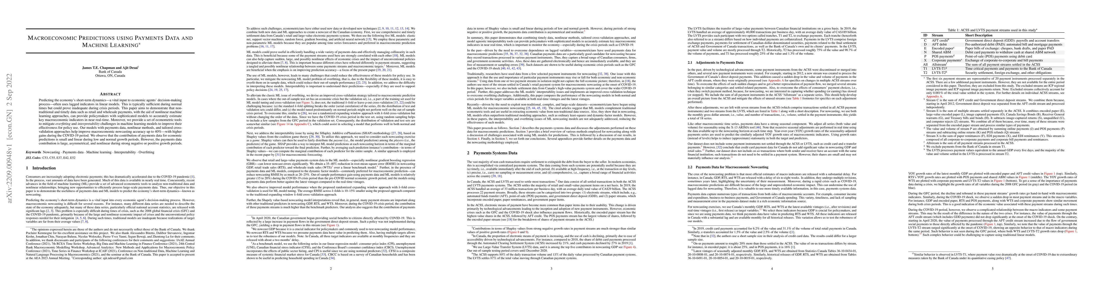 Thumbnail for Macroeconomic Predictions using Payments Data and Machine Learning