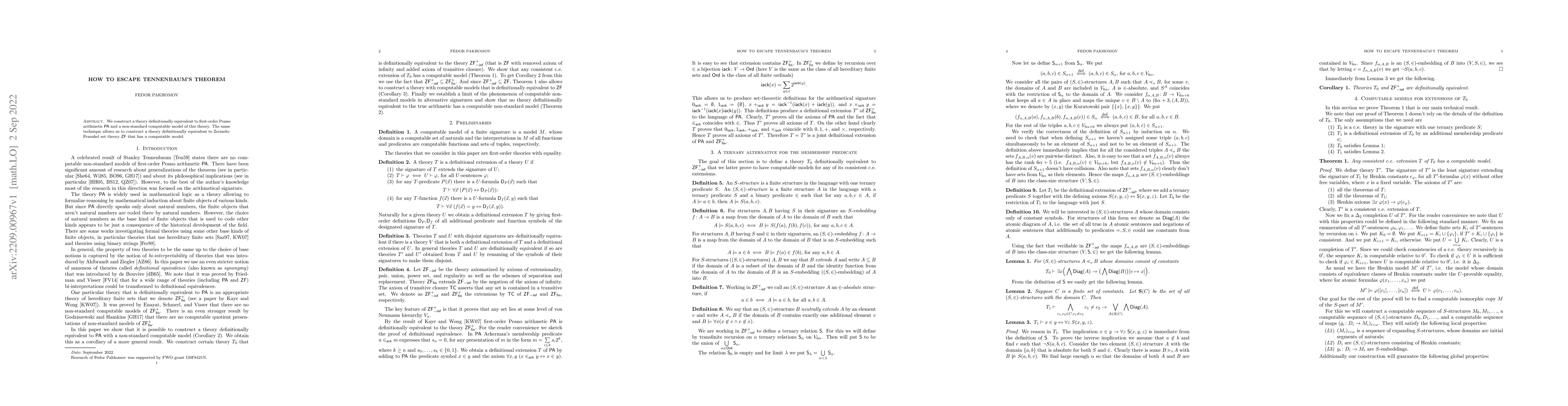 Thumbnail for How to escape Tennenbaum's theorem