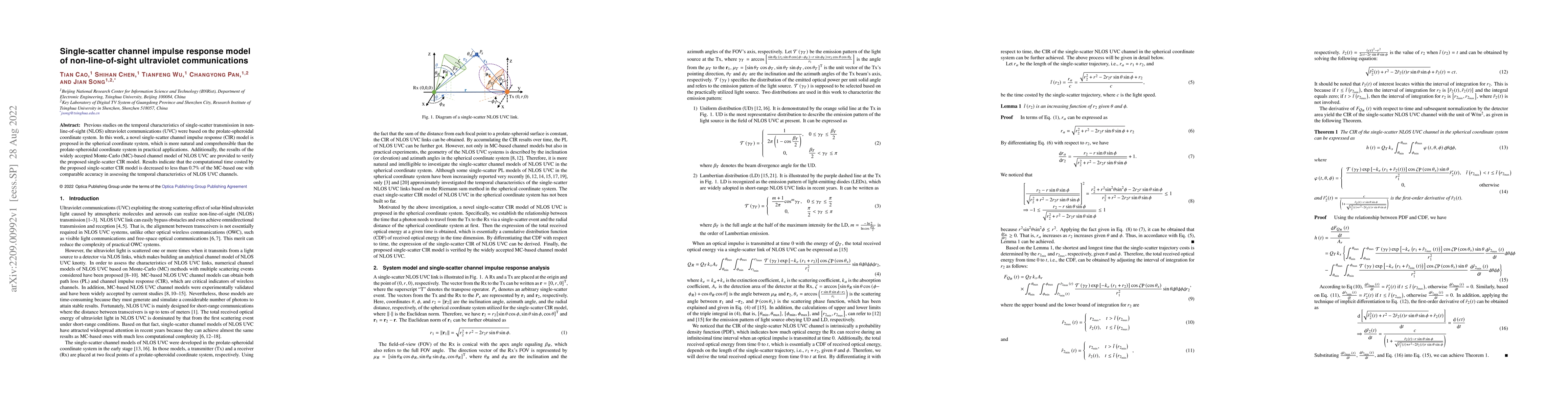 Thumbnail for Single-scatter channel impulse response model of non-line-of-sight
  ultraviolet communications