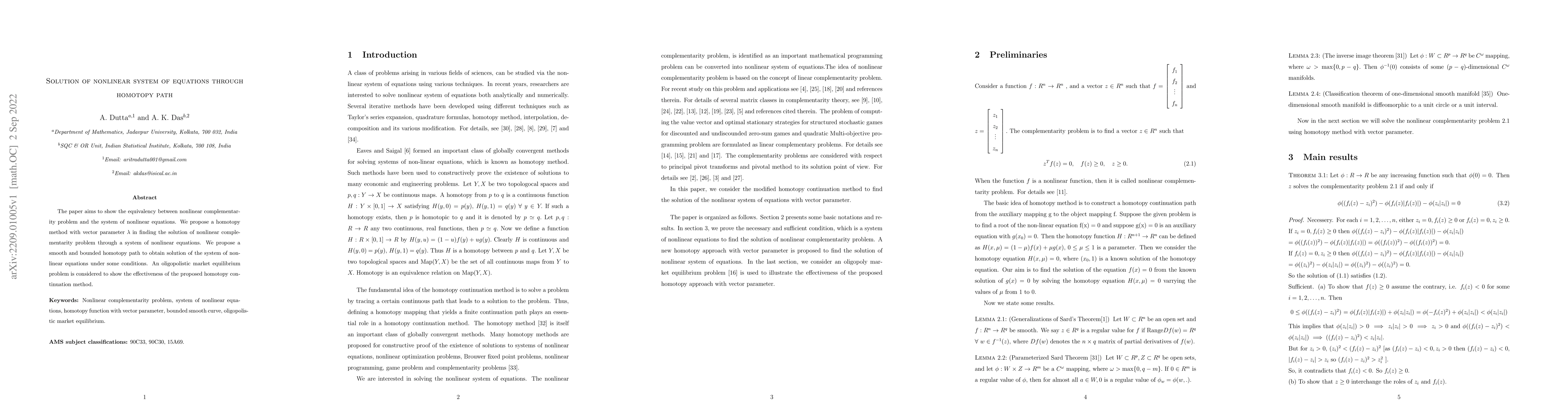 Thumbnail for Solution of nonlinear system of equations through homotopy path