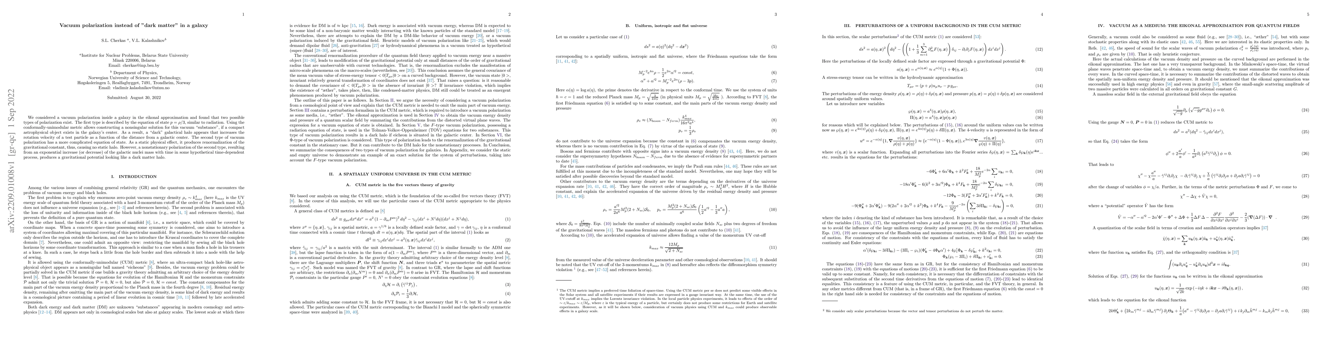 Thumbnail for Vacuum polarization instead of "dark matter" in a galaxy