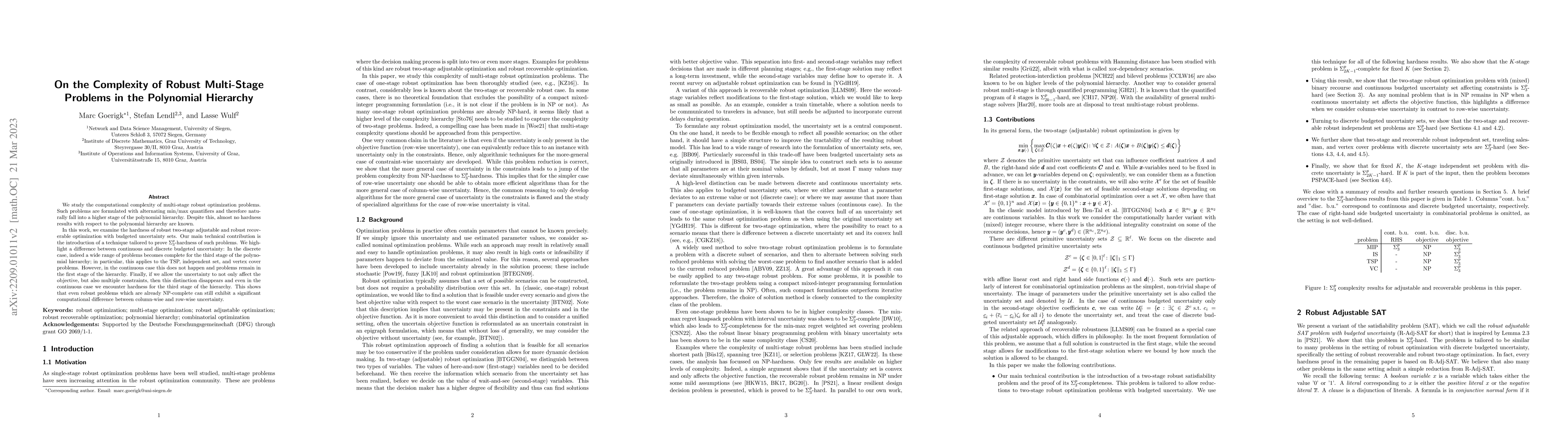 Thumbnail for On the Complexity of Robust Multi-Stage Problems in the Polynomial
  Hierarchy