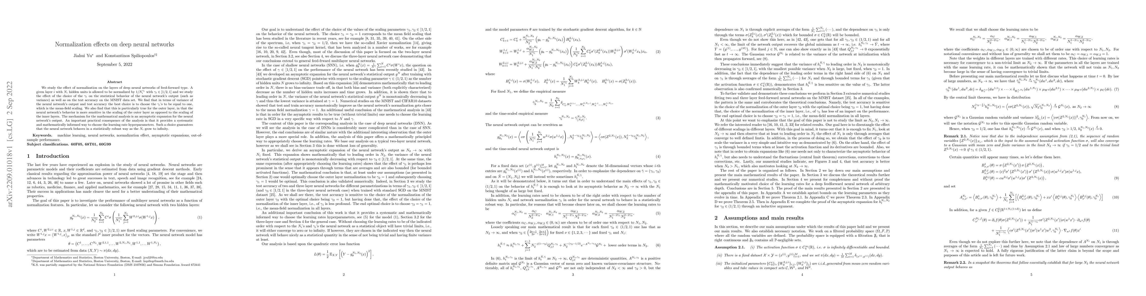 Thumbnail for Normalization effects on deep neural networks
