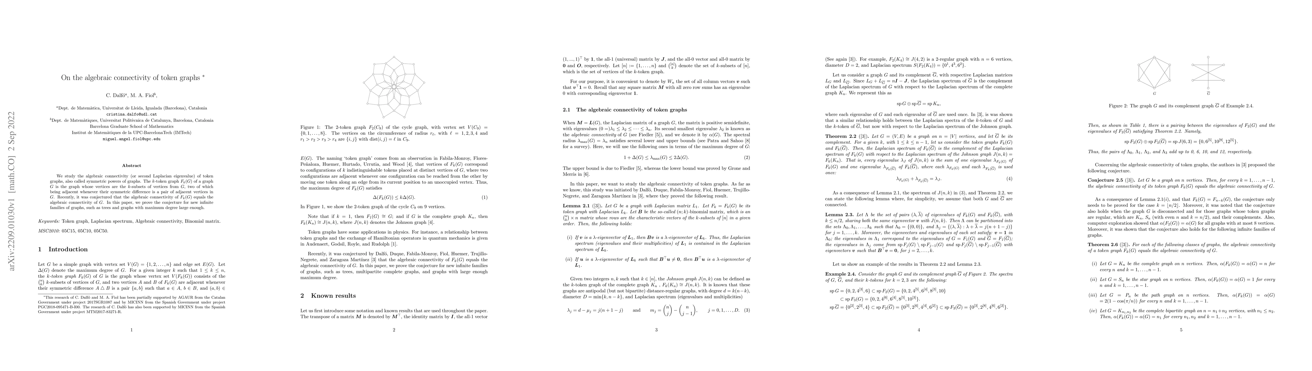 Thumbnail for On the algebraic connectivity of token graphs