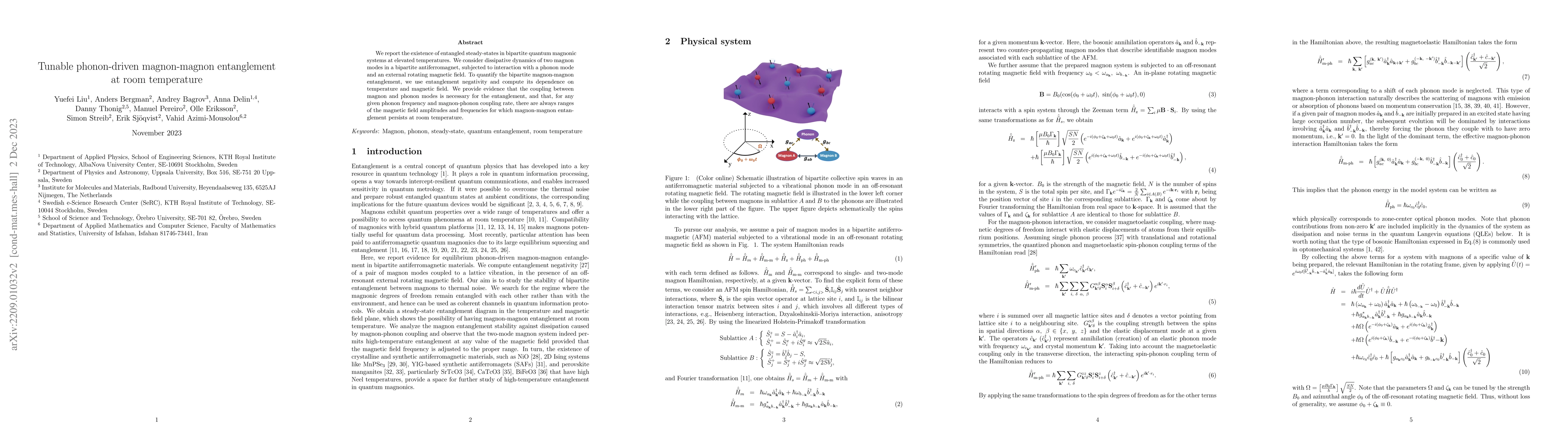 Thumbnail for Tunable phonon-driven magnon-magnon entanglement at room temperature