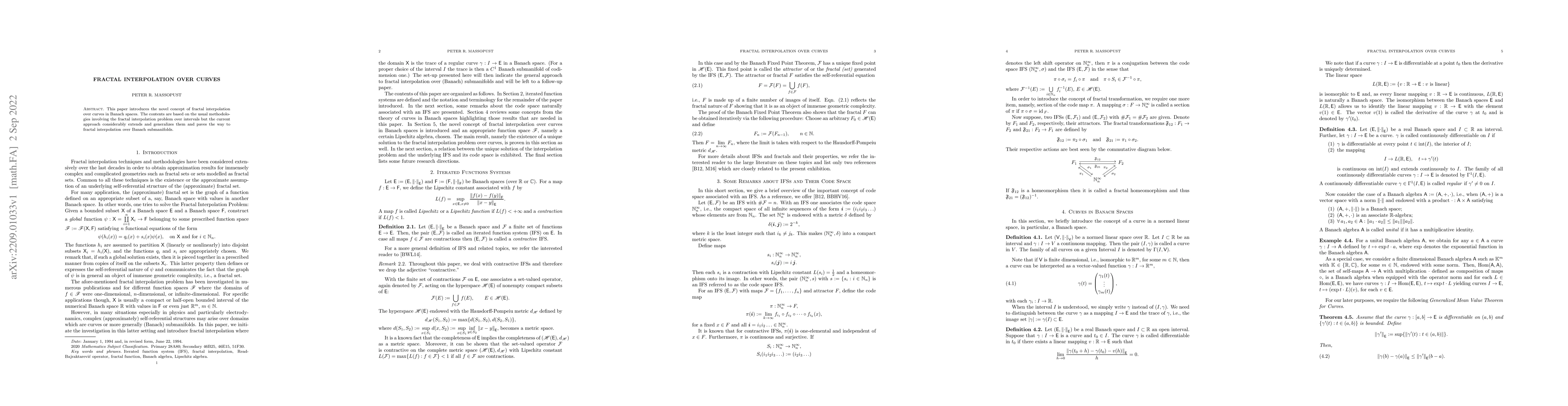 Thumbnail for Fractal Interpolation over Curves