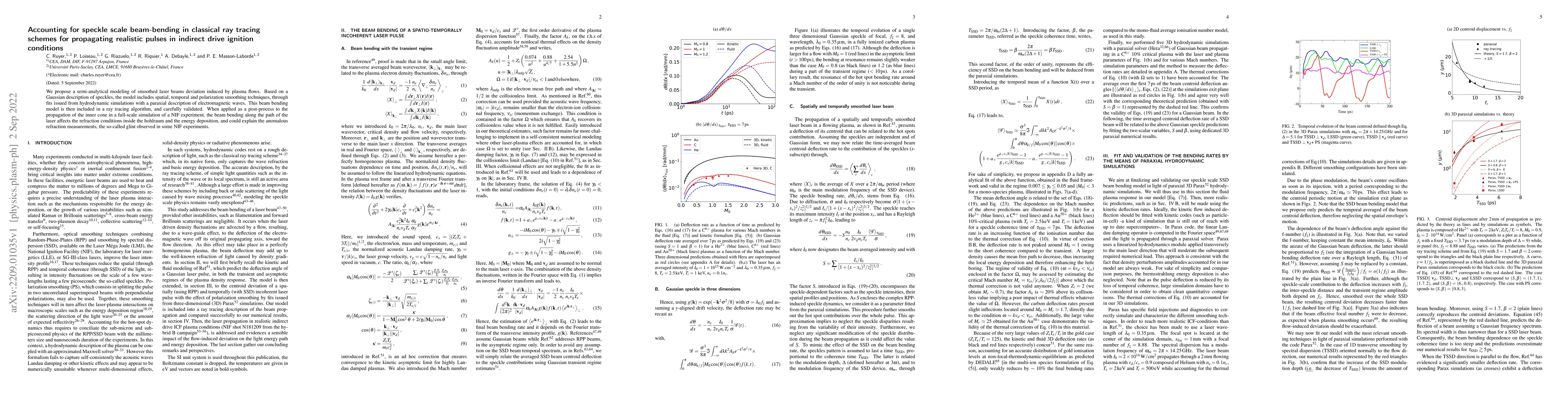 Thumbnail for Accounting for speckle scale beam-bending in classical ray tracing
  schemes for propagating realistic pulses in indirect drive ignition
  conditions