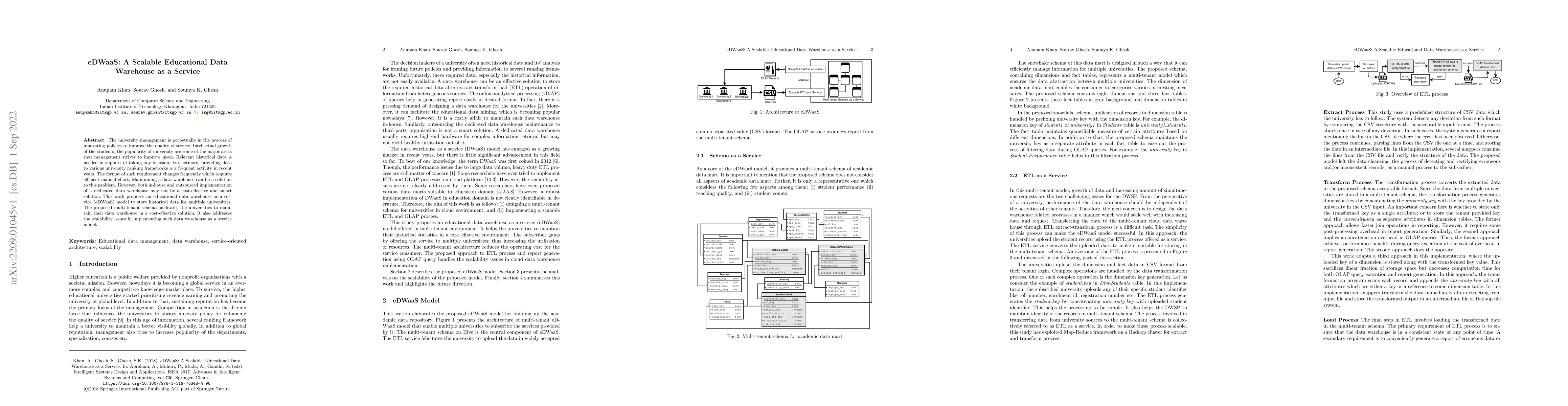 Thumbnail for eDWaaS: A Scalable Educational Data Warehouse as a Service