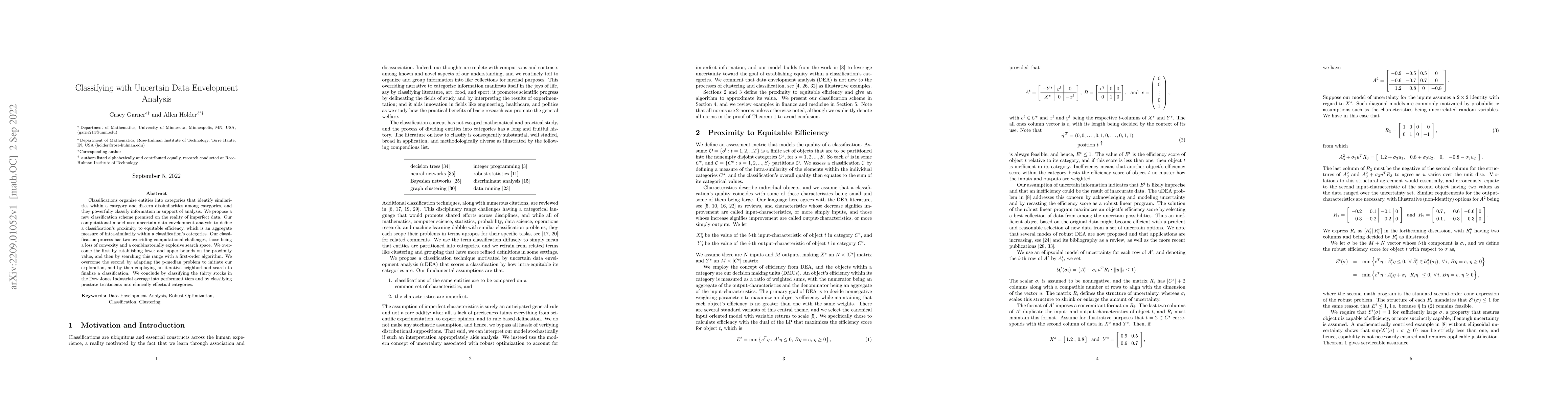 Thumbnail for Classifying with Uncertain Data Envelopment Analysis
