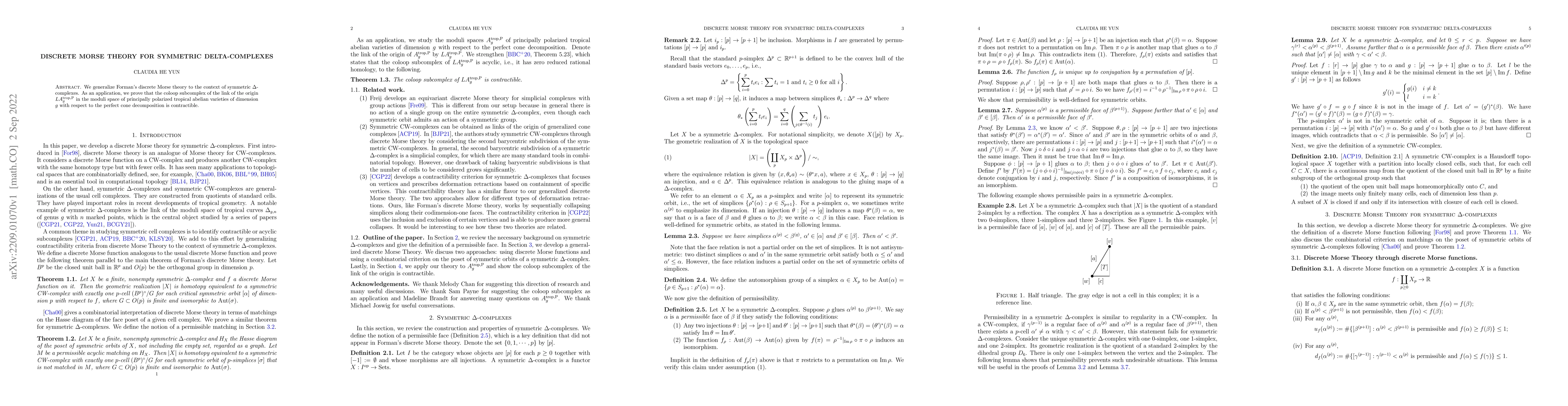 Thumbnail for Discrete Morse theory for symmetric Delta-complexes