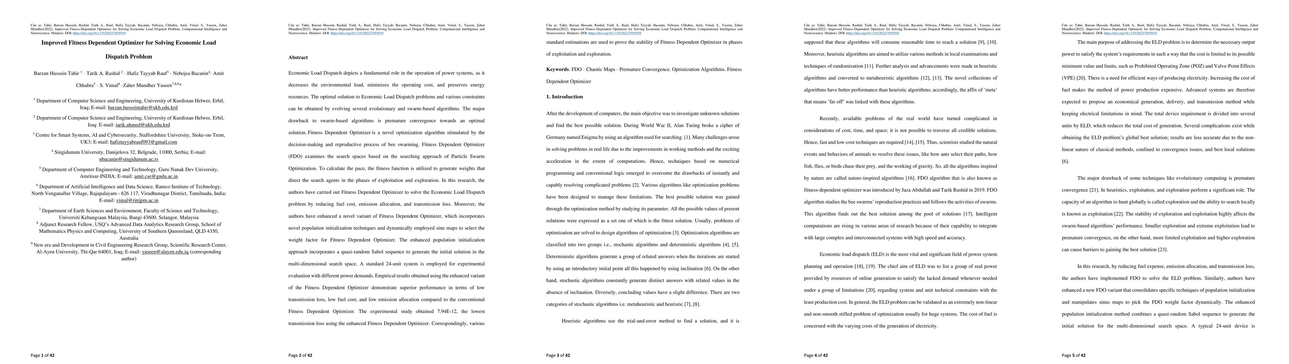 Thumbnail for Improved Fitness Dependent Optimizer for Solving Economic Load Dispatch
  Problem