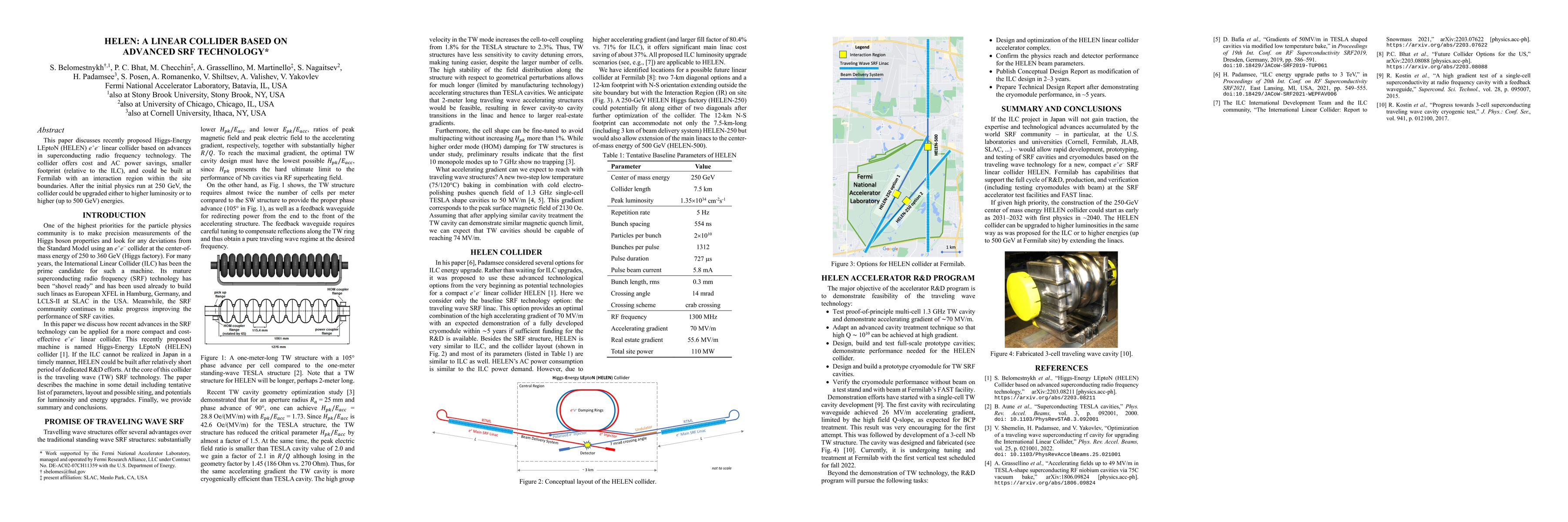 Thumbnail for HELEN: A Linear Collider Based On Advanced SRF Technology