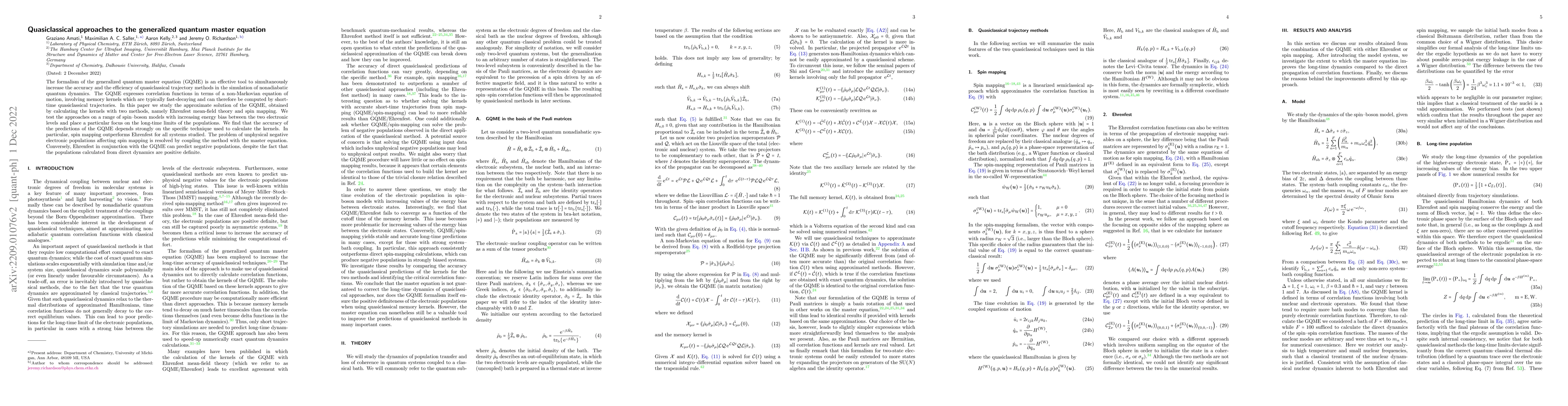 Thumbnail for Quasiclassical approaches to the generalized quantum master equation