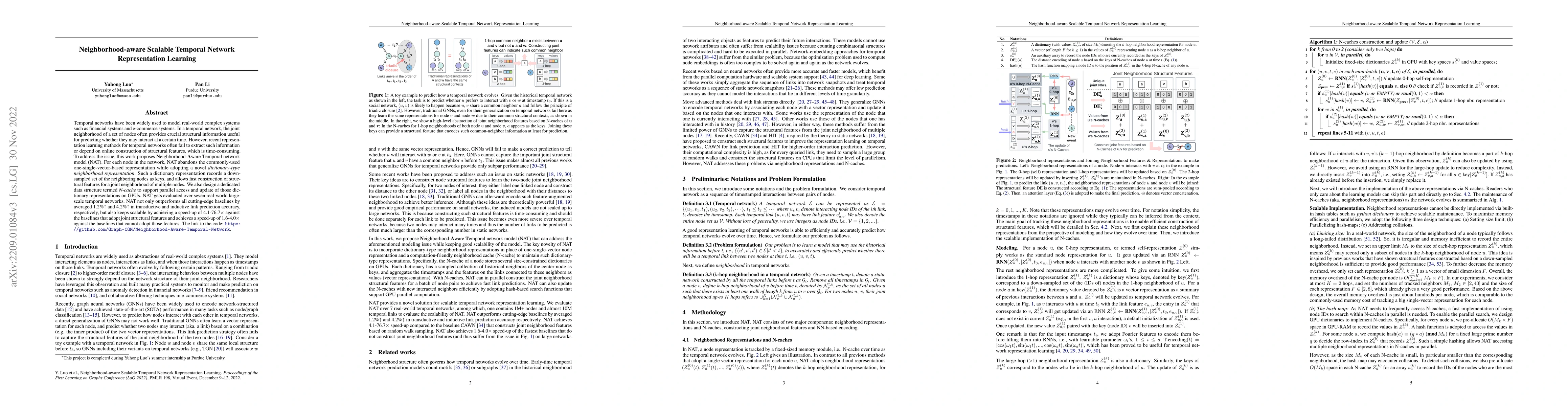 Thumbnail for Neighborhood-aware Scalable Temporal Network Representation Learning
