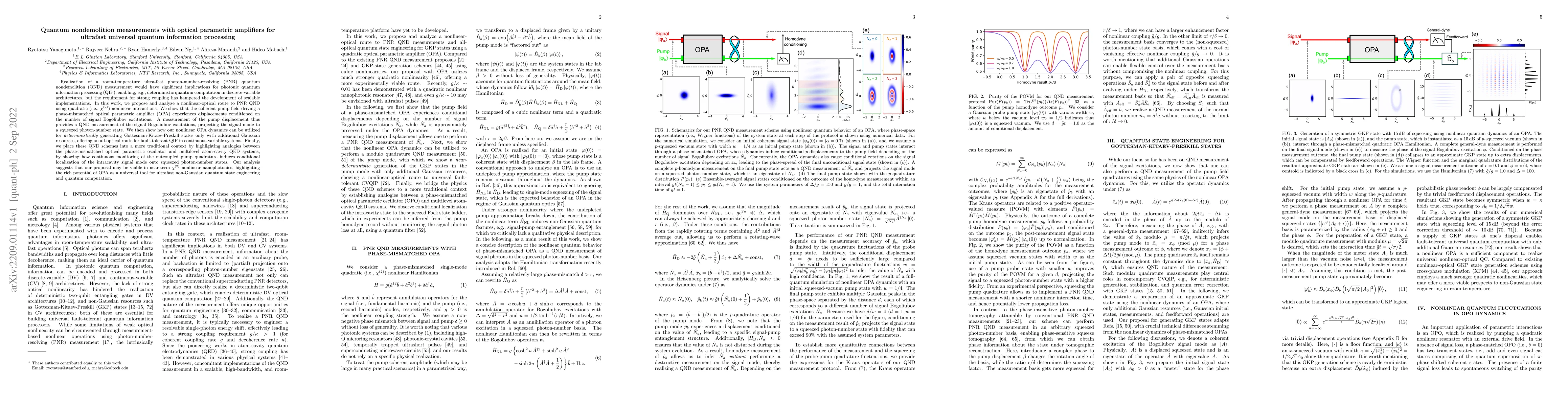 Thumbnail for Quantum nondemolition measurements with optical parametric amplifiers
  for ultrafast universal quantum information processing