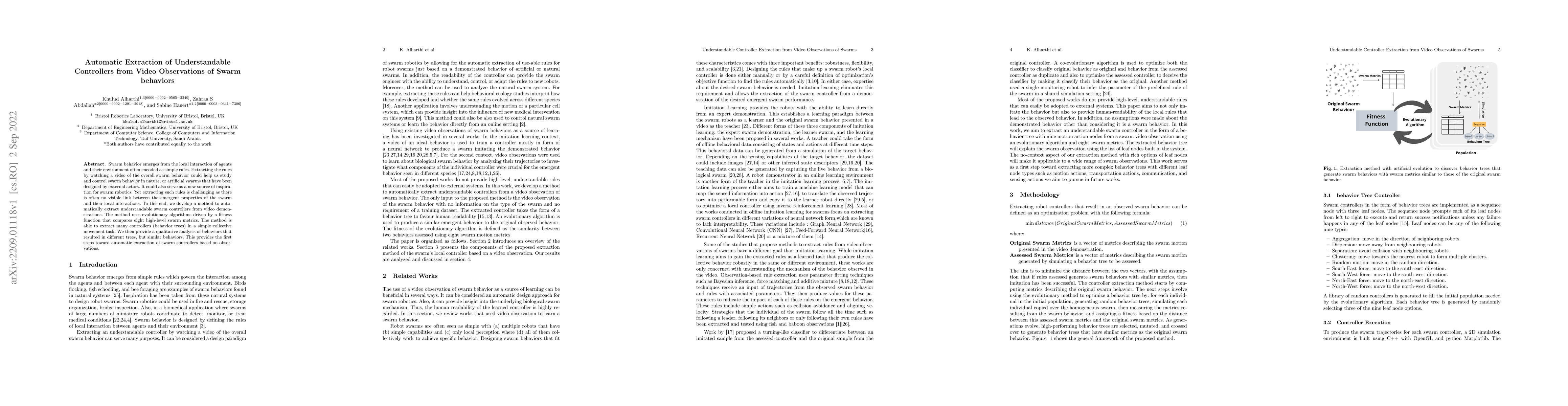 Thumbnail for Understandable Controller Extraction from Video Observations of Swarms