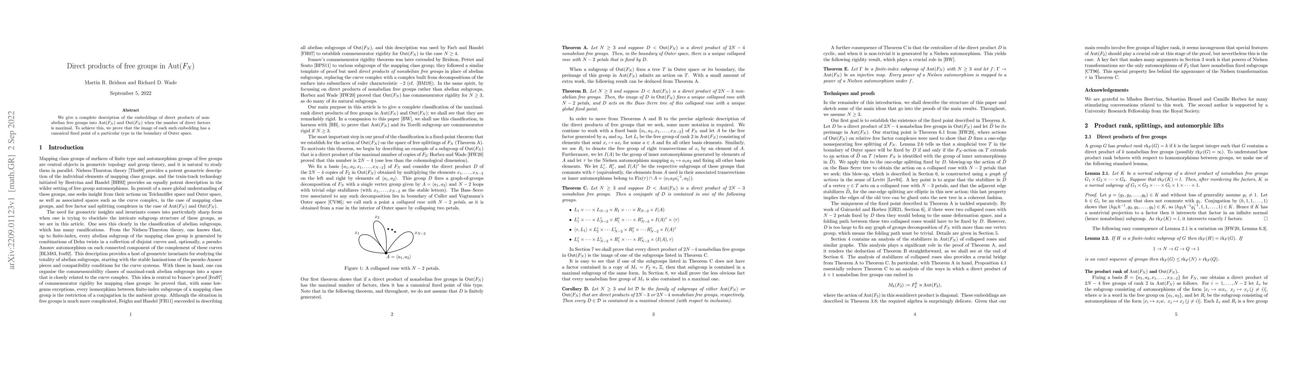Thumbnail for Direct products of free groups in ${{\rm{Aut}}}(F_N)$