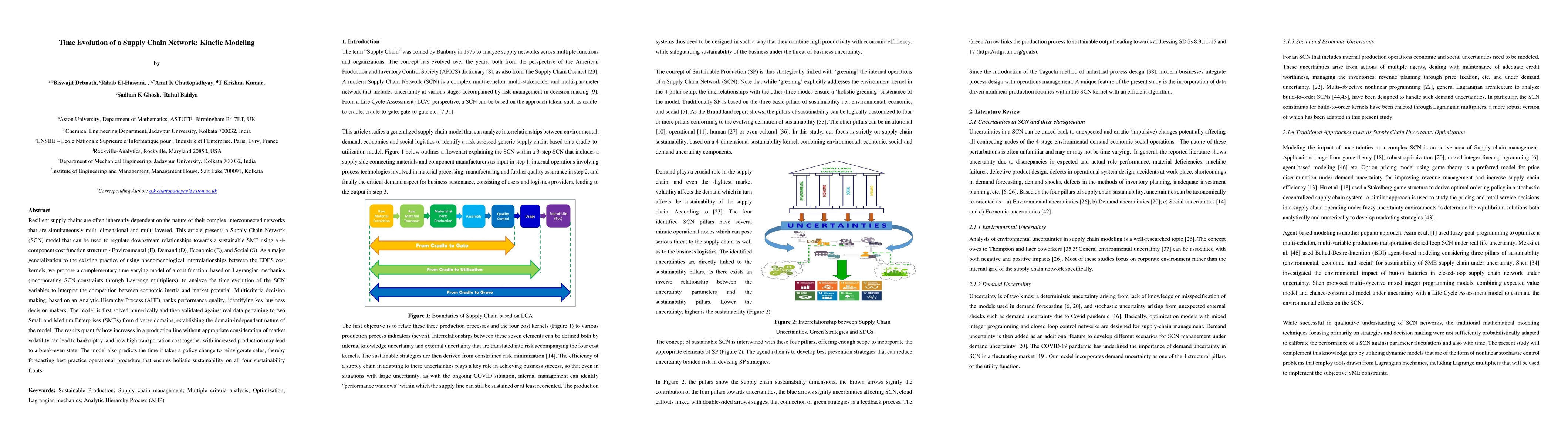 Thumbnail for Time Evolution of a Supply Chain Network: Kinetic Modeling