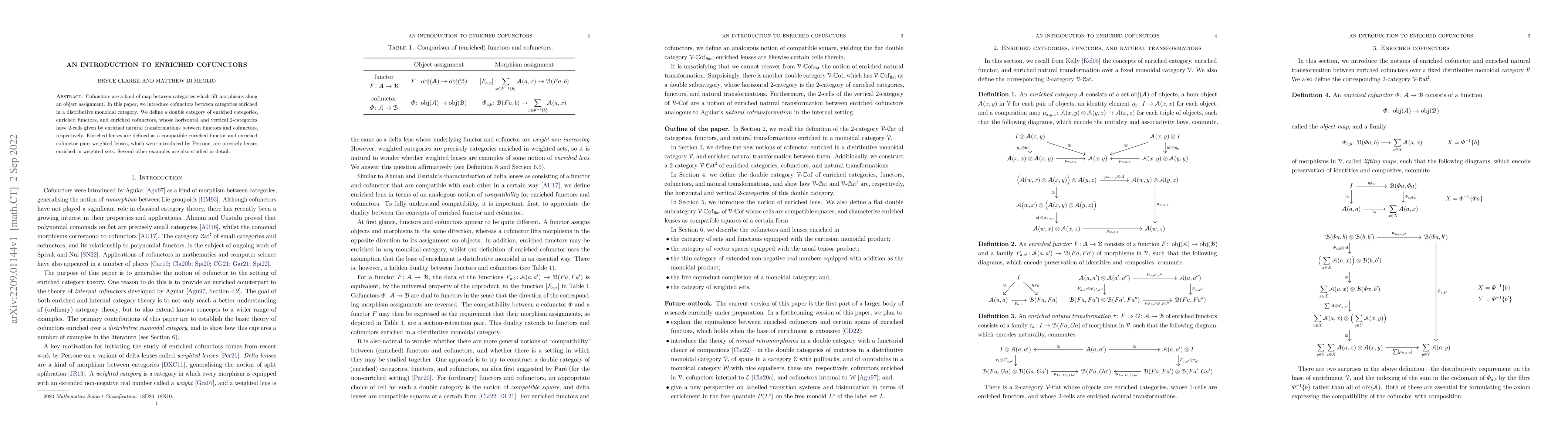 Thumbnail for An introduction to enriched cofunctors