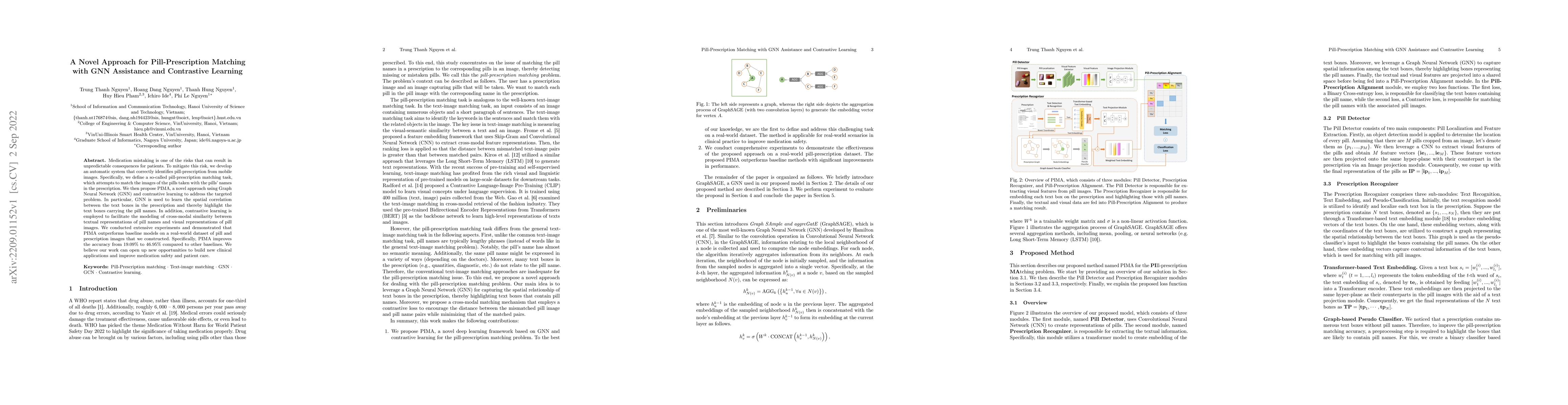 Thumbnail for A Novel Approach for Pill-Prescription Matching with GNN Assistance and
  Contrastive Learning