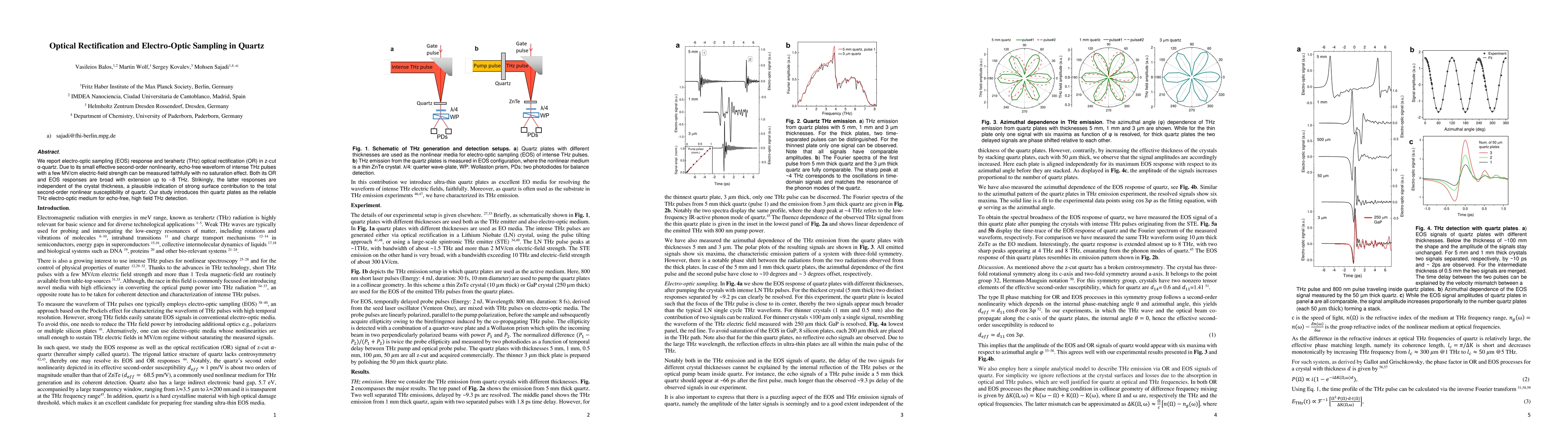 Thumbnail for Optical Rectification and Electro-Optic Sampling in Quartz