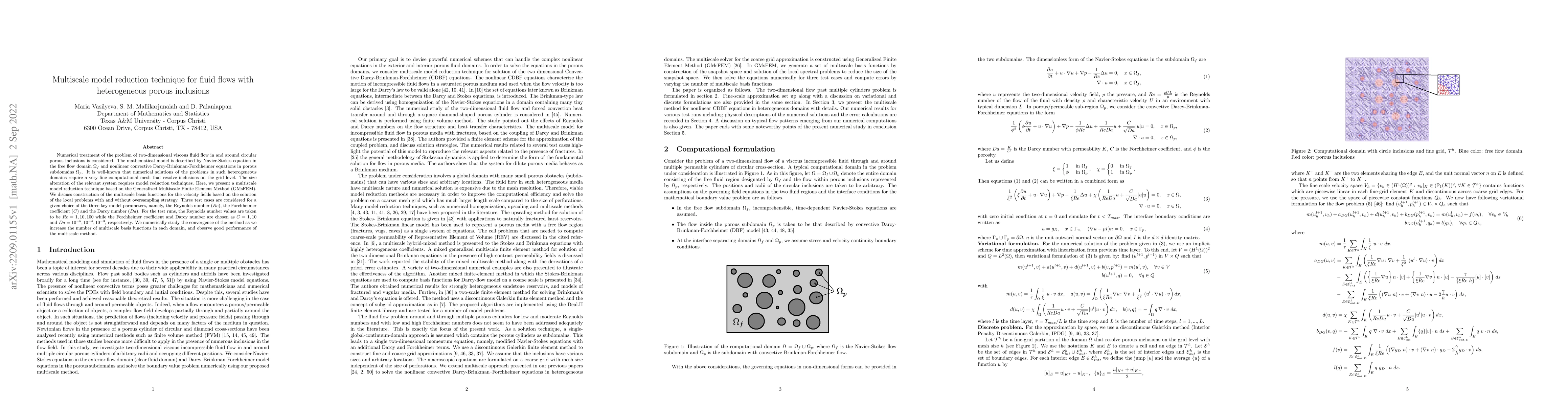 Thumbnail for Multiscale model reduction technique for fluid flows with heterogeneous
  porous inclusions