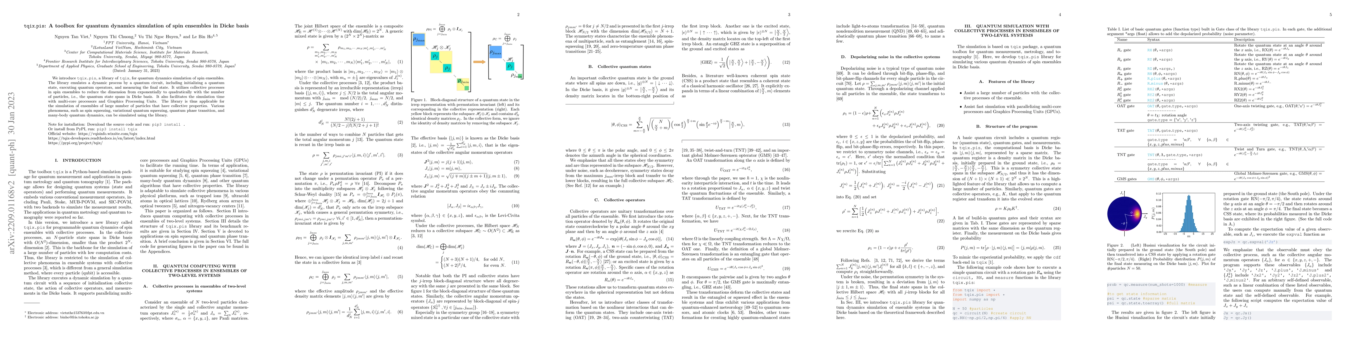 Thumbnail for tqix.pis: A toolbox for quantum dynamics simulation of spin ensembles in
  Dicke basis