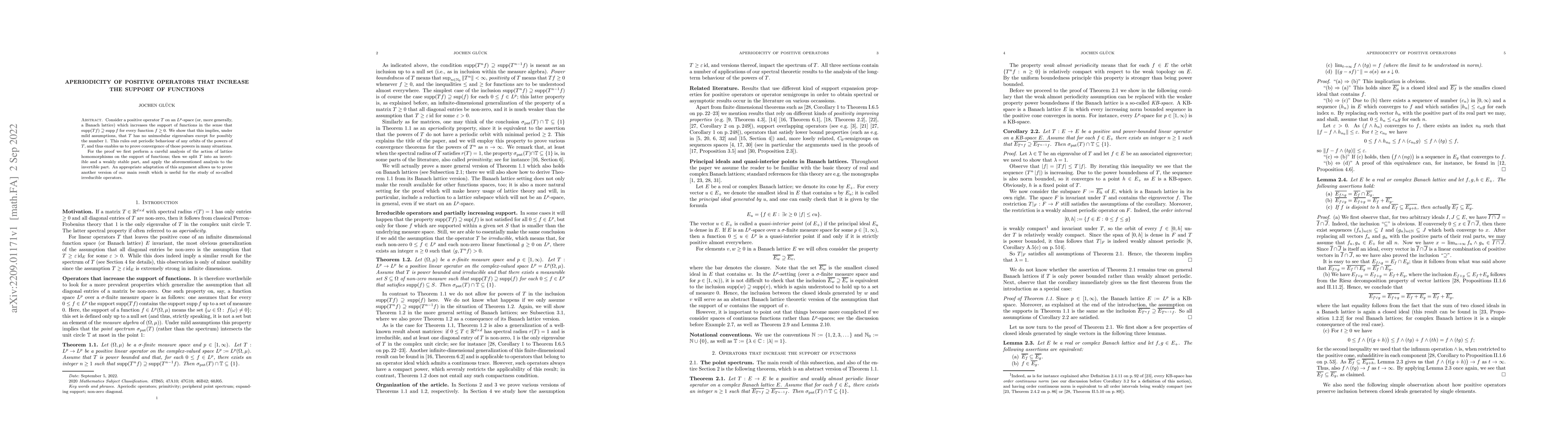Thumbnail for Aperiodicity of positive operators that increase the support of
  functions