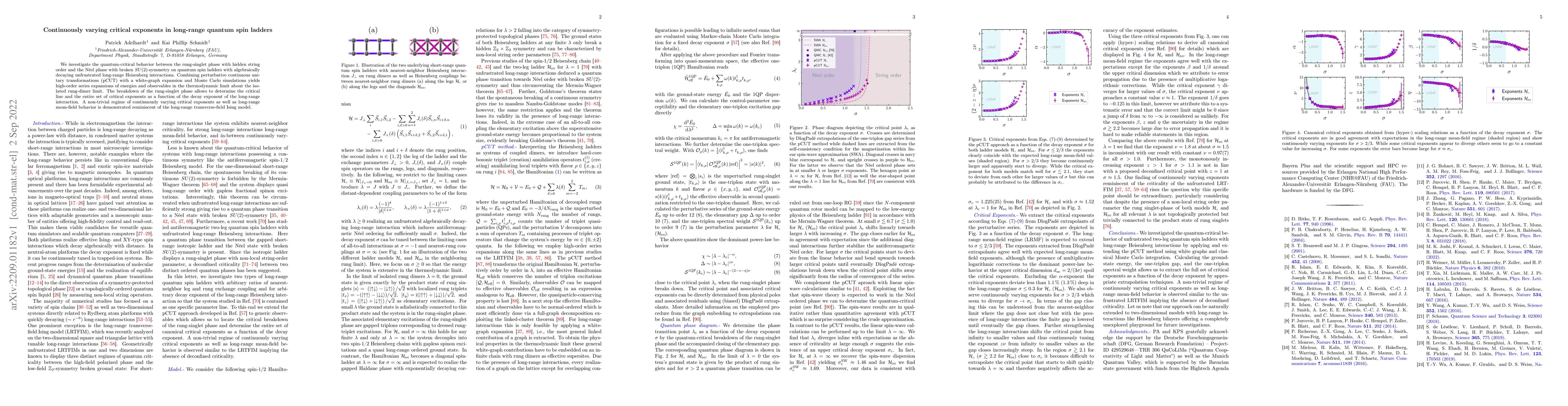 Thumbnail for Continuously varying critical exponents in long-range quantum spin
  ladders