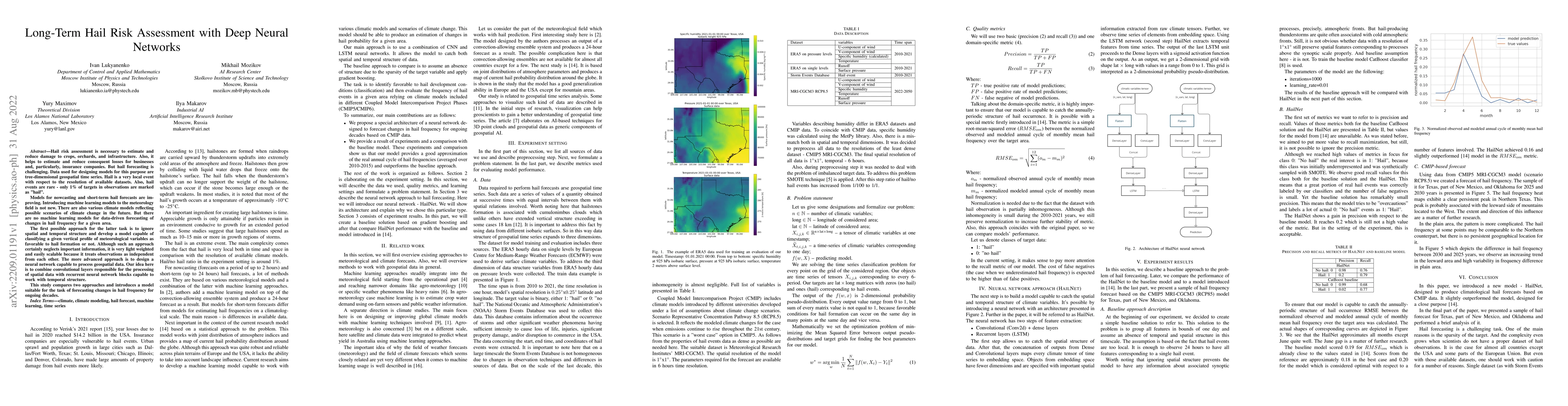 Thumbnail for Long-term hail risk assessment with deep neural networks