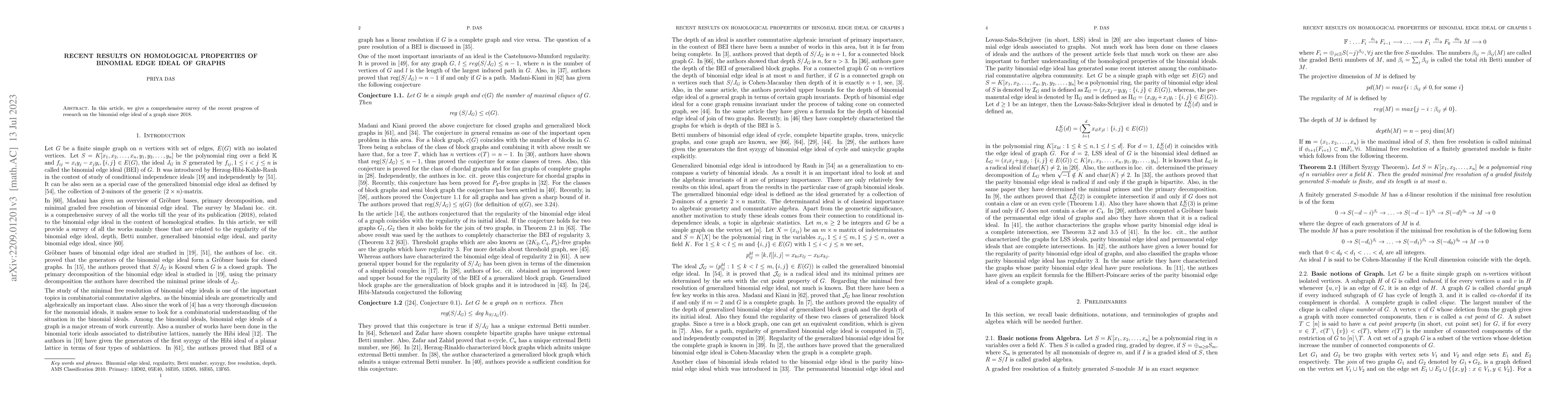Thumbnail for Recent results on homological properties of binomial edge ideal of
  graphs