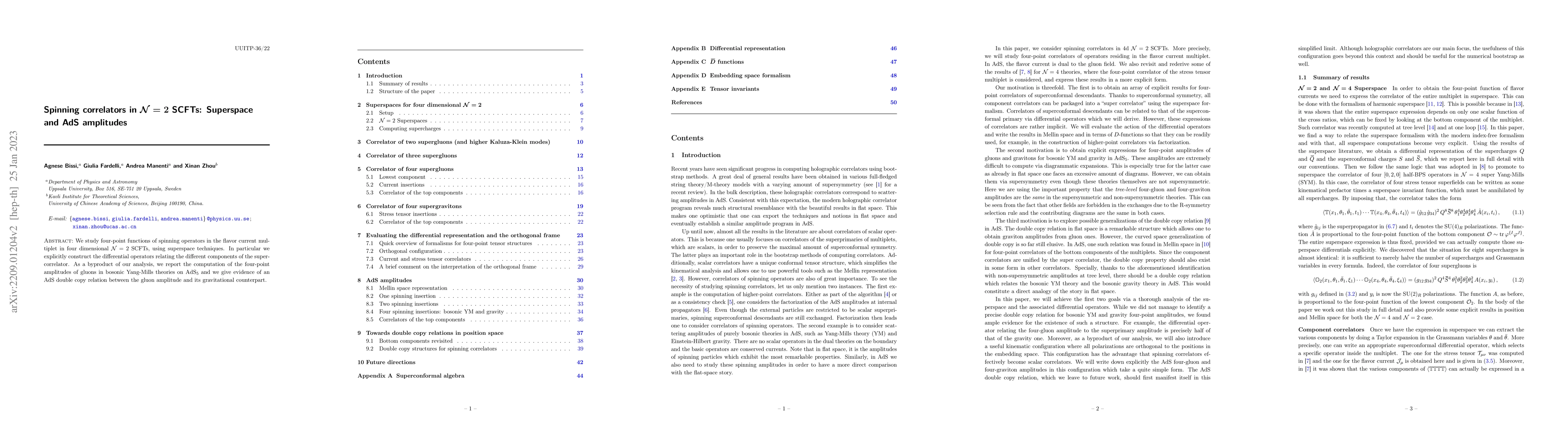 Thumbnail for Spinning correlators in $\mathcal{N} = 2$ SCFTs: Superspace and AdS
  amplitudes