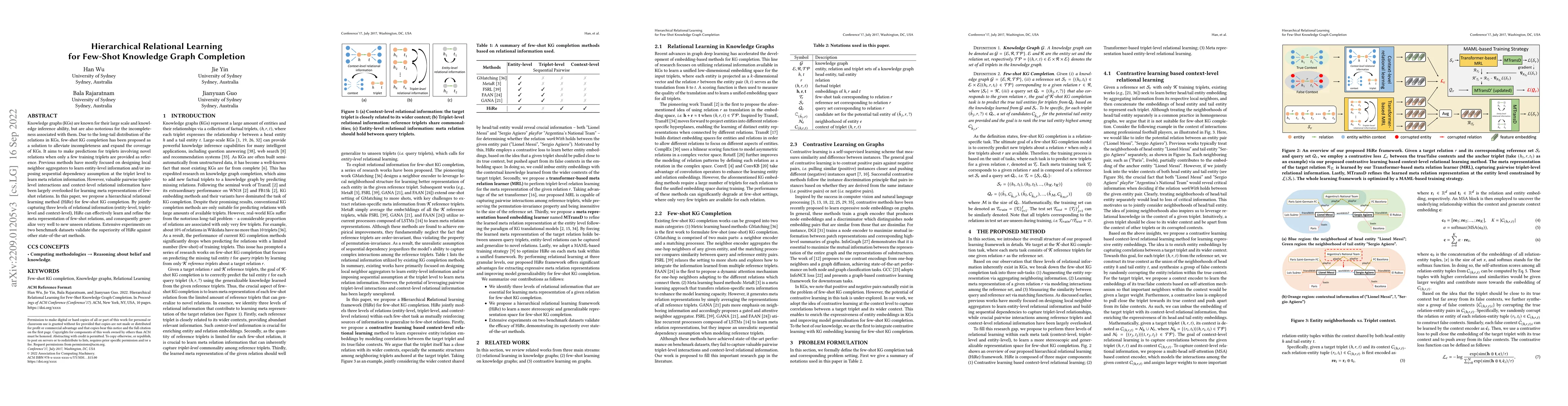 Thumbnail for Hierarchical Relational Learning for Few-Shot Knowledge Graph Completion