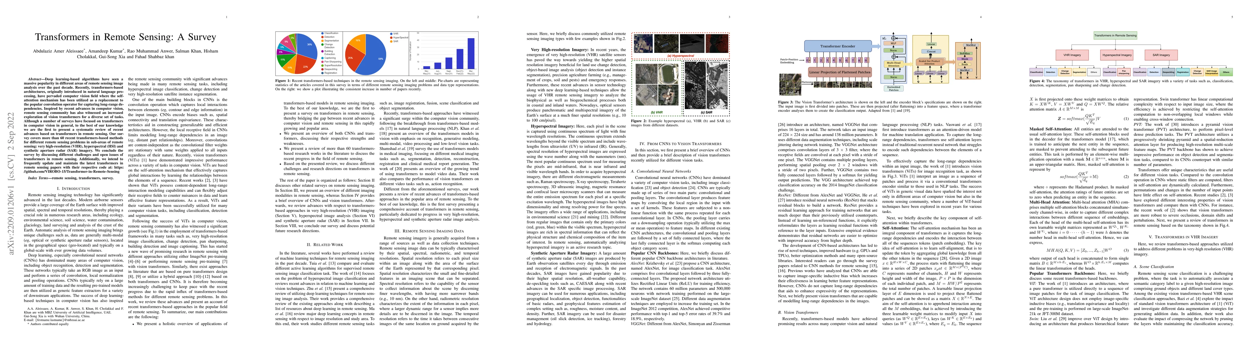 Thumbnail for Transformers in Remote Sensing: A Survey