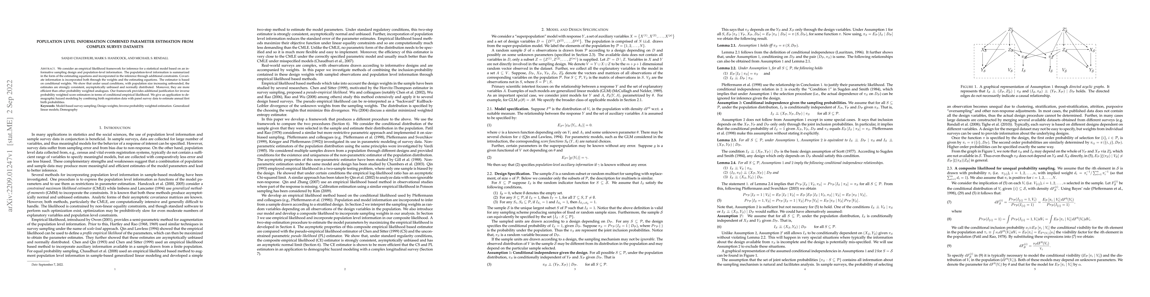 Thumbnail for Population level information combined parameter estimation from complex
  survey datasets