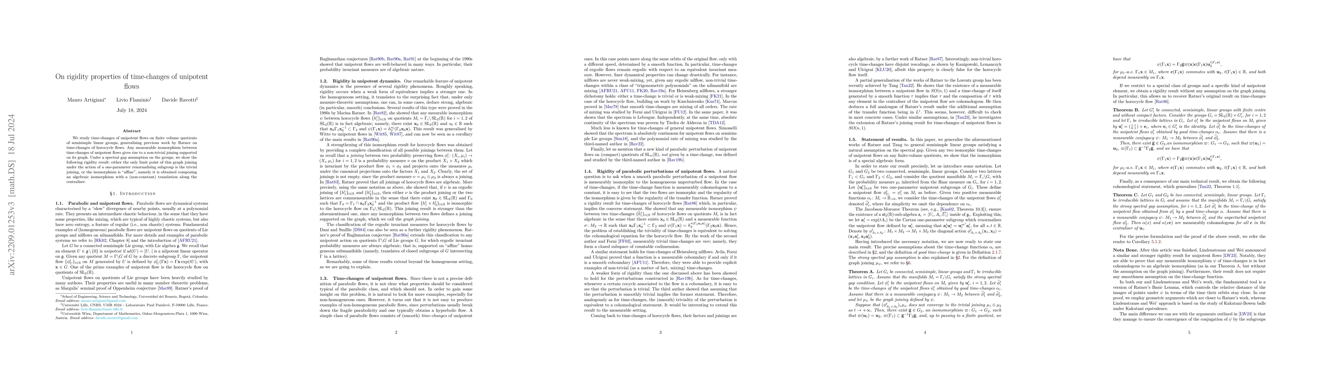 Thumbnail for On rigidity properties of time-changes of unipotent flows