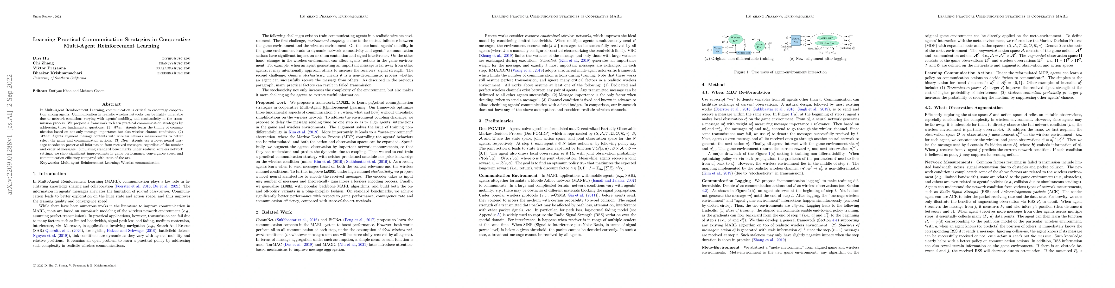 Thumbnail for Learning Practical Communication Strategies in Cooperative Multi-Agent
  Reinforcement Learning